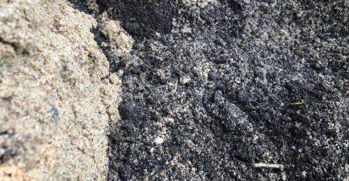 sable + terre avant le mélange
