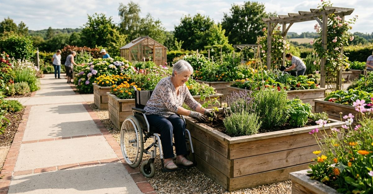 Jardin PMR en fauteuil roulant : que planter en juillet dans ses bacs surélevés ?