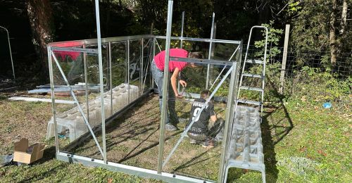 Installation du bas de la serre